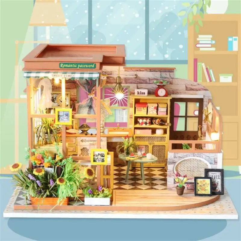 DIY Кукольный дом Комплект детских игрушек миниатюрный кукольный домик модель