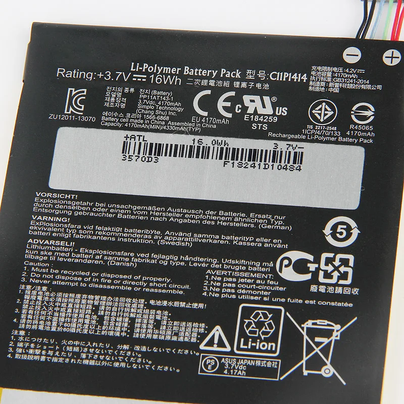 

100% Original 4170mAh C11P1414 Laptop Battery For Asus ZenPad 8.0 Power Case CB81 Z380 Series Tablet New battery+Tracking Number