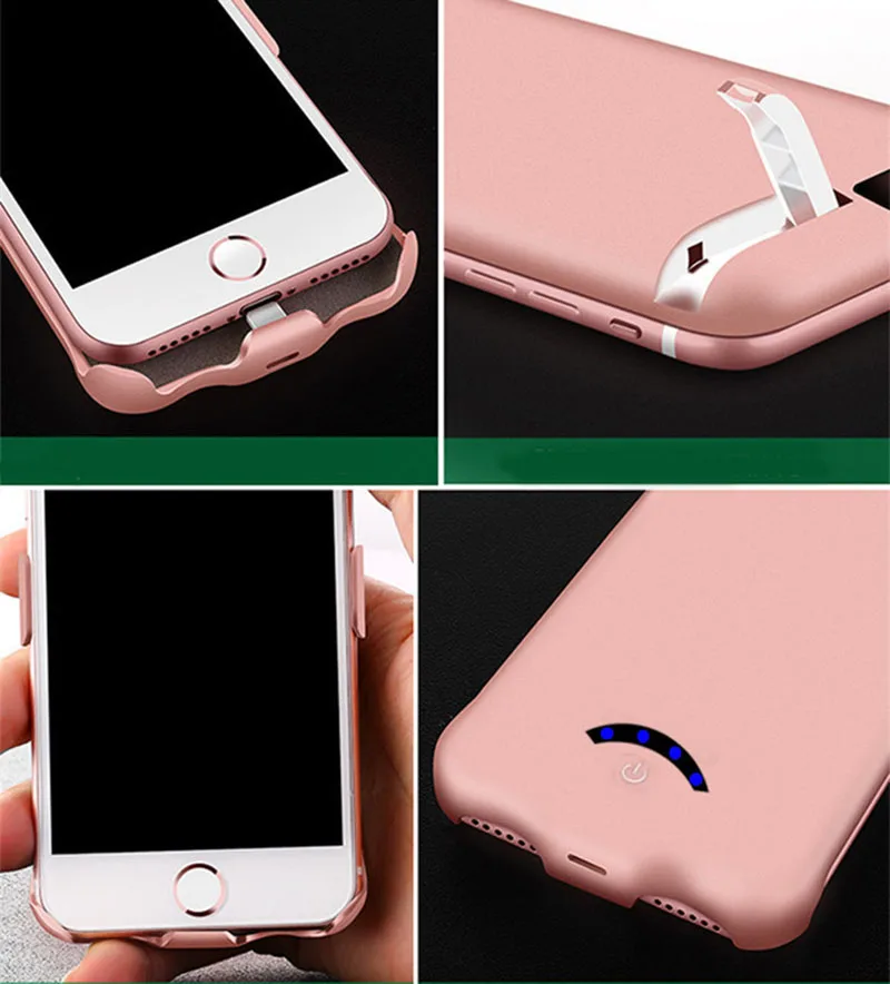 10000mAh батарея резервного копирования зарядное устройство чехол для iPhone X 8 7 6 s plus