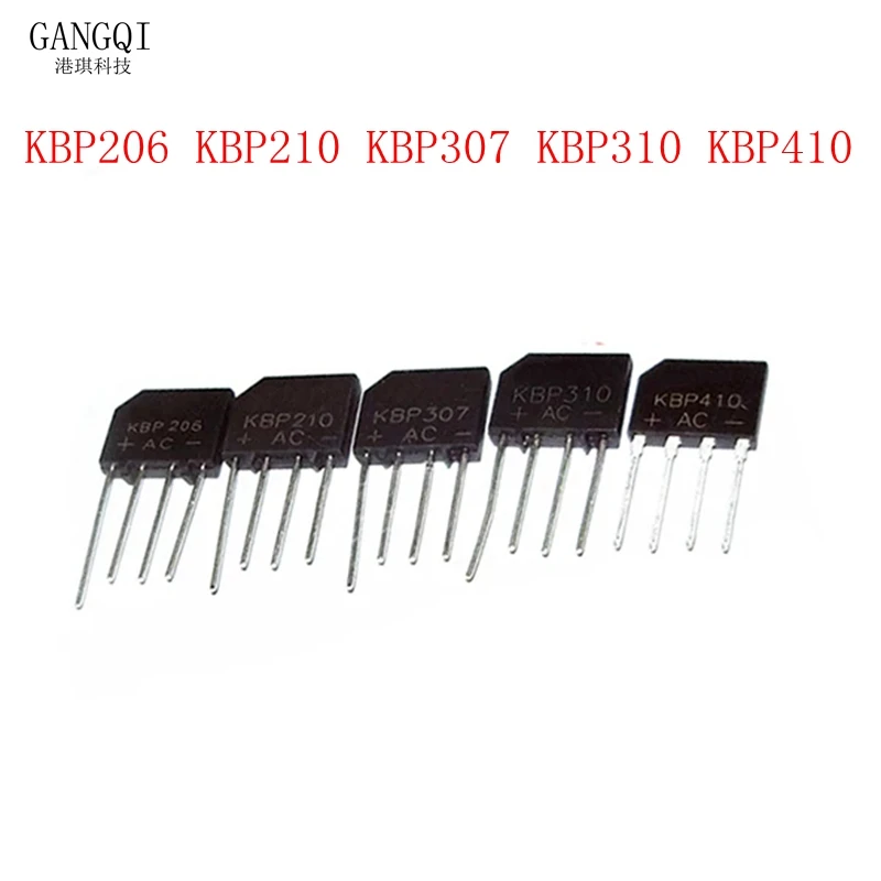 

10 шт./лот KBP206 KBP210 KBP307 KBP310 KBP410 2A 3A 4A 1000V 600V 700V выпрямительный мост, диодный выпрямительный мост, оптовая продажа