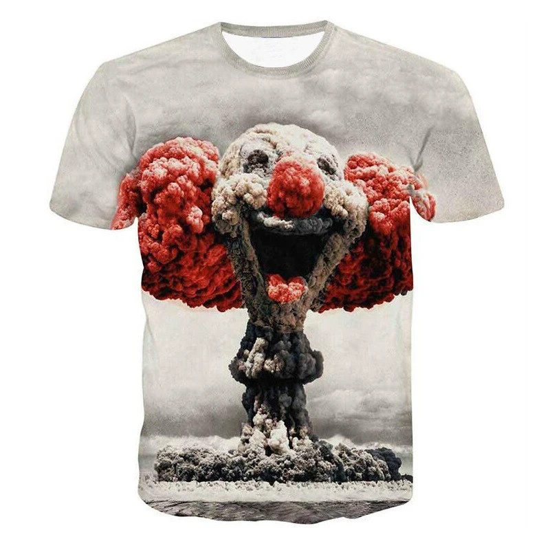 Футболка с принтом клоуна 3D забавная футболка рисунком для мужчин и женщин