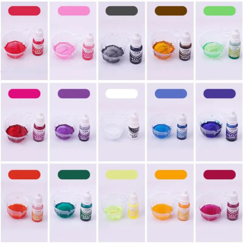 

10ml 15 Color Epoxy UV Resin Colorant Jewelry Liquid Pigment Bath Bomb Soap Dye