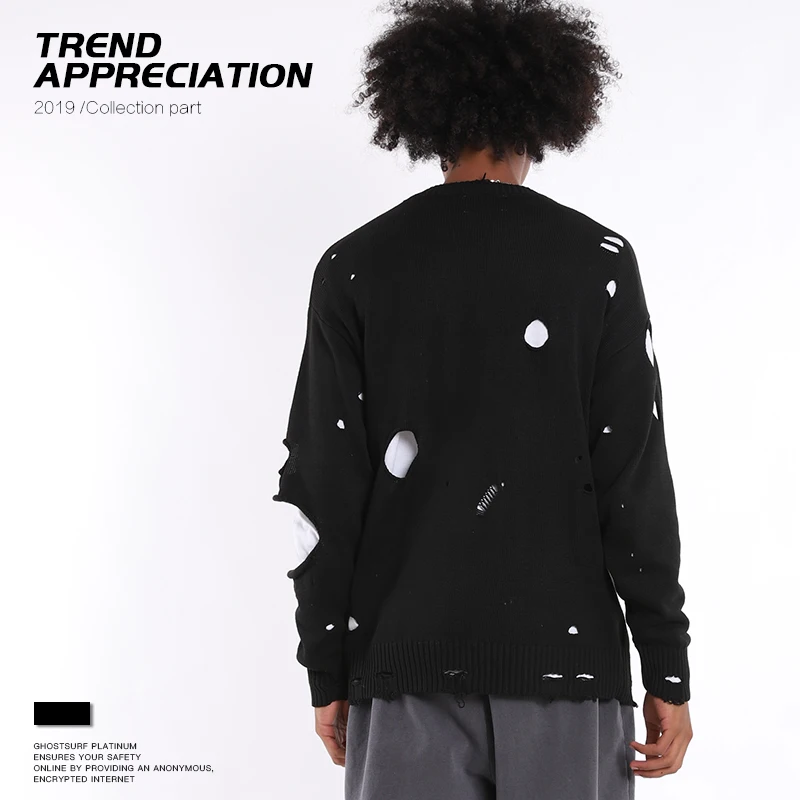 Мужской пуловер Fenguilai сезона осень-зима 2019 мужской модный Свободный вязаный с