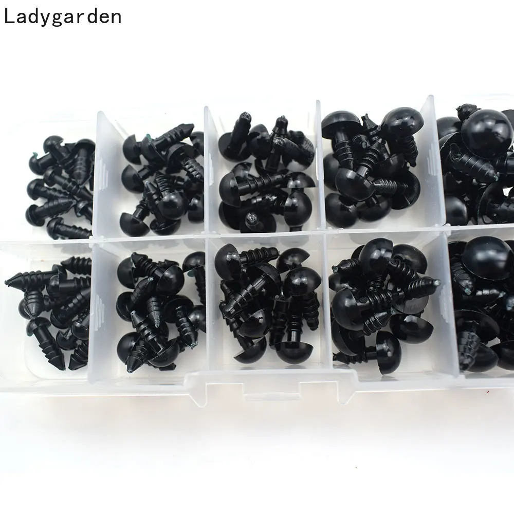 

240PCS 6/7/8/10/12MM Plastic Safety Doll Eye DIY Toy Eyes for Teddy Bear Doll Animal Puppet Craft Toys Part Dolls Accessories