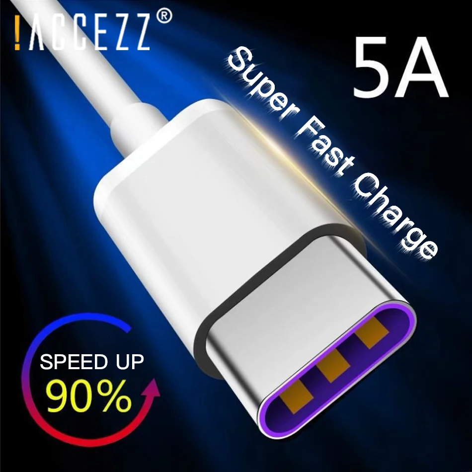 

!ACCEZZ USB Type C Cable 5A For Huawei P30 P20 Mate 20 Pro Fast Charging Cable For Xiaomi Mi9 Mix 3 Quick Charge Data Cord Line