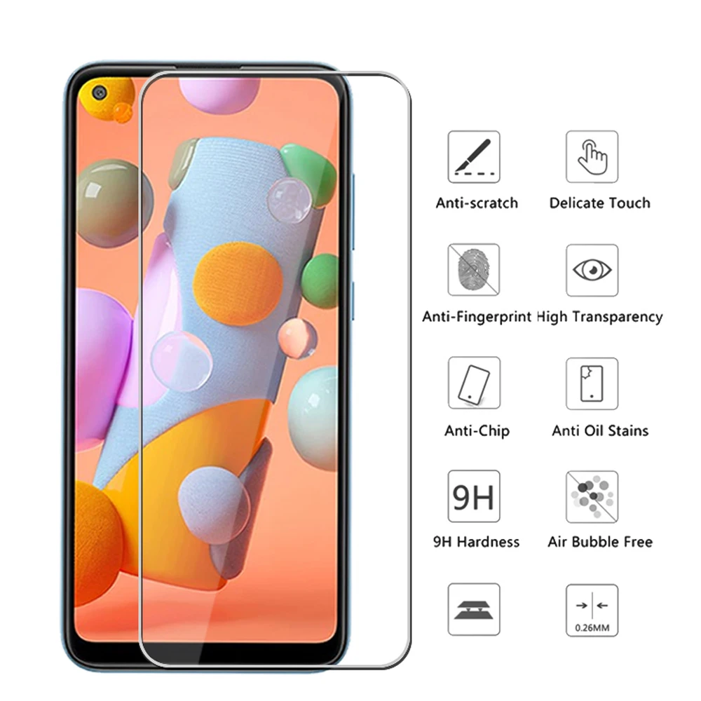 Закаленное стекло для Samsung Galaxy A01 A11 A21 A31 A41 A50 A51 A60 A71 A80 A91 Защитная пленка экрана