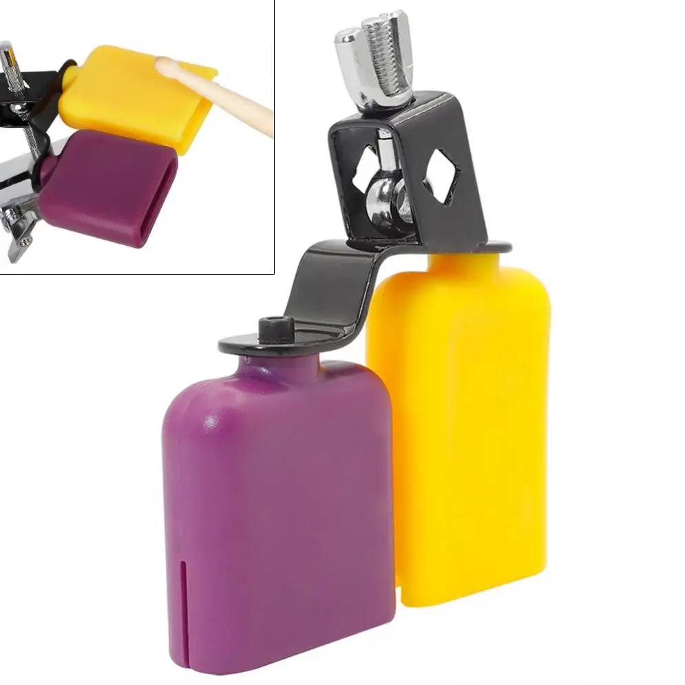 

Double Color Square Cow Bell Percussion Drum Blocks Latin Music High and Low Wooden Fish Cow Bell Percussion Instrument