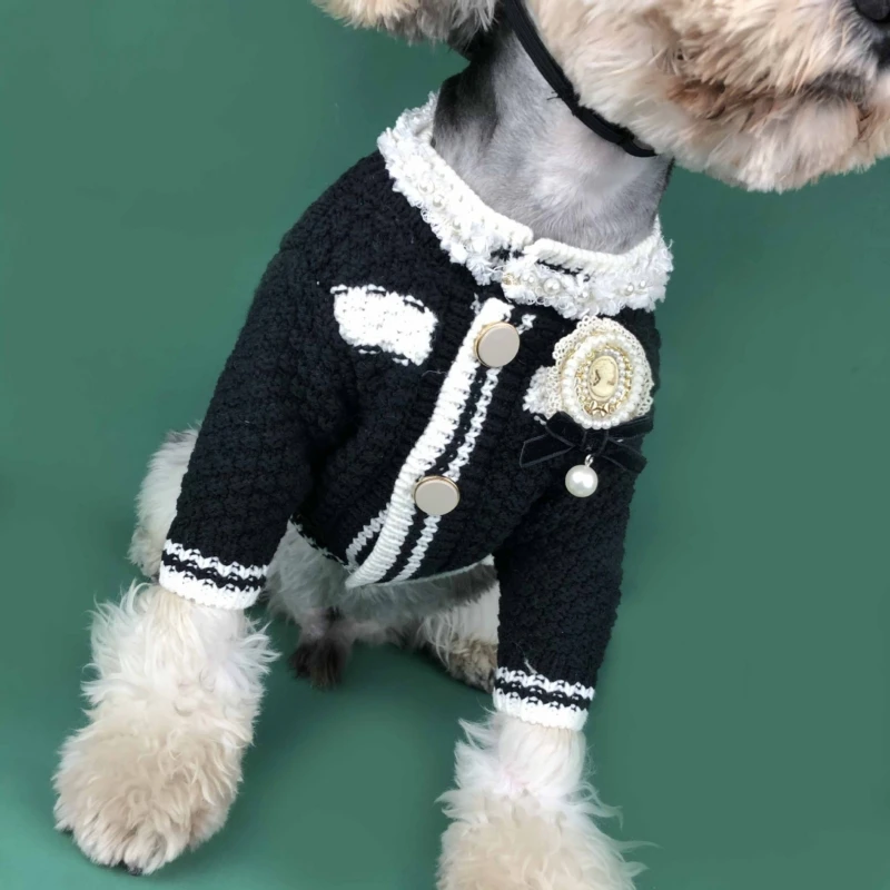 

Dog Clothes Coats Winter Pet Clothing Sweater Dog Jackets Soft Cat Clothes Pet Classic Clothes for Small Dogs Puppy Clothes