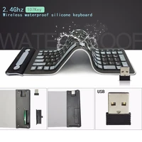 chyi 2 4g wireless keyboard flexible soft folding silicone waterproof 107 keys roll up silica gel silent keyboard for laptop