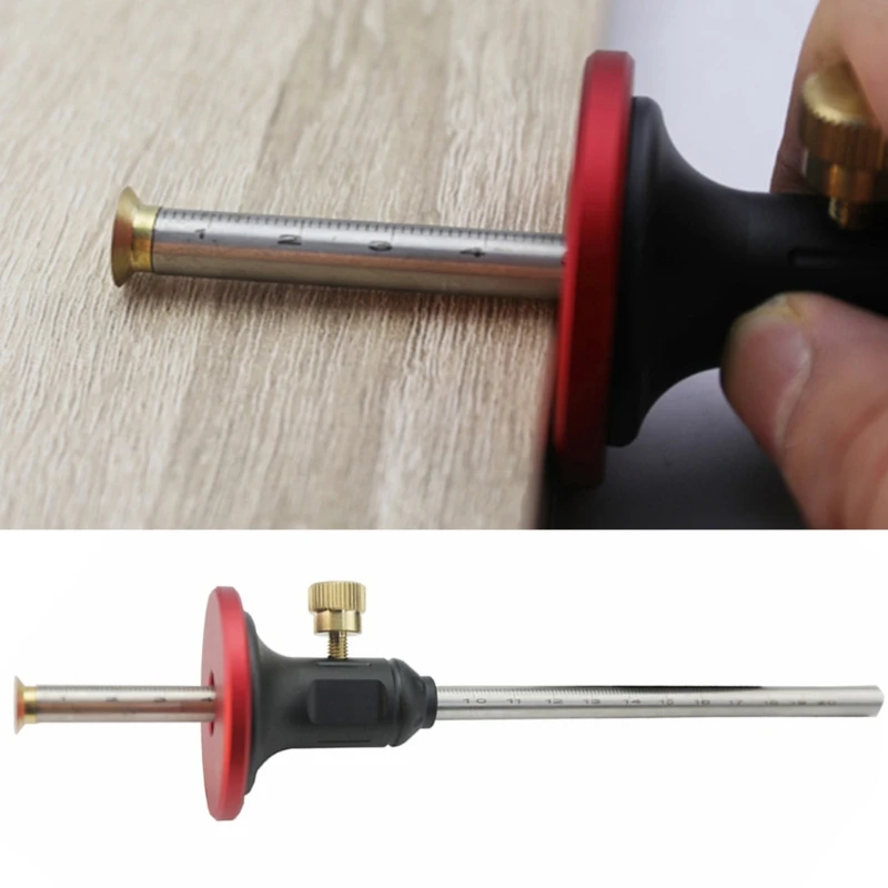 

Manual DIY Woodworking Scriber with Knob European Style High Precision Home Aluminum Alloy Adjustable Range Marking Gauge Ruler