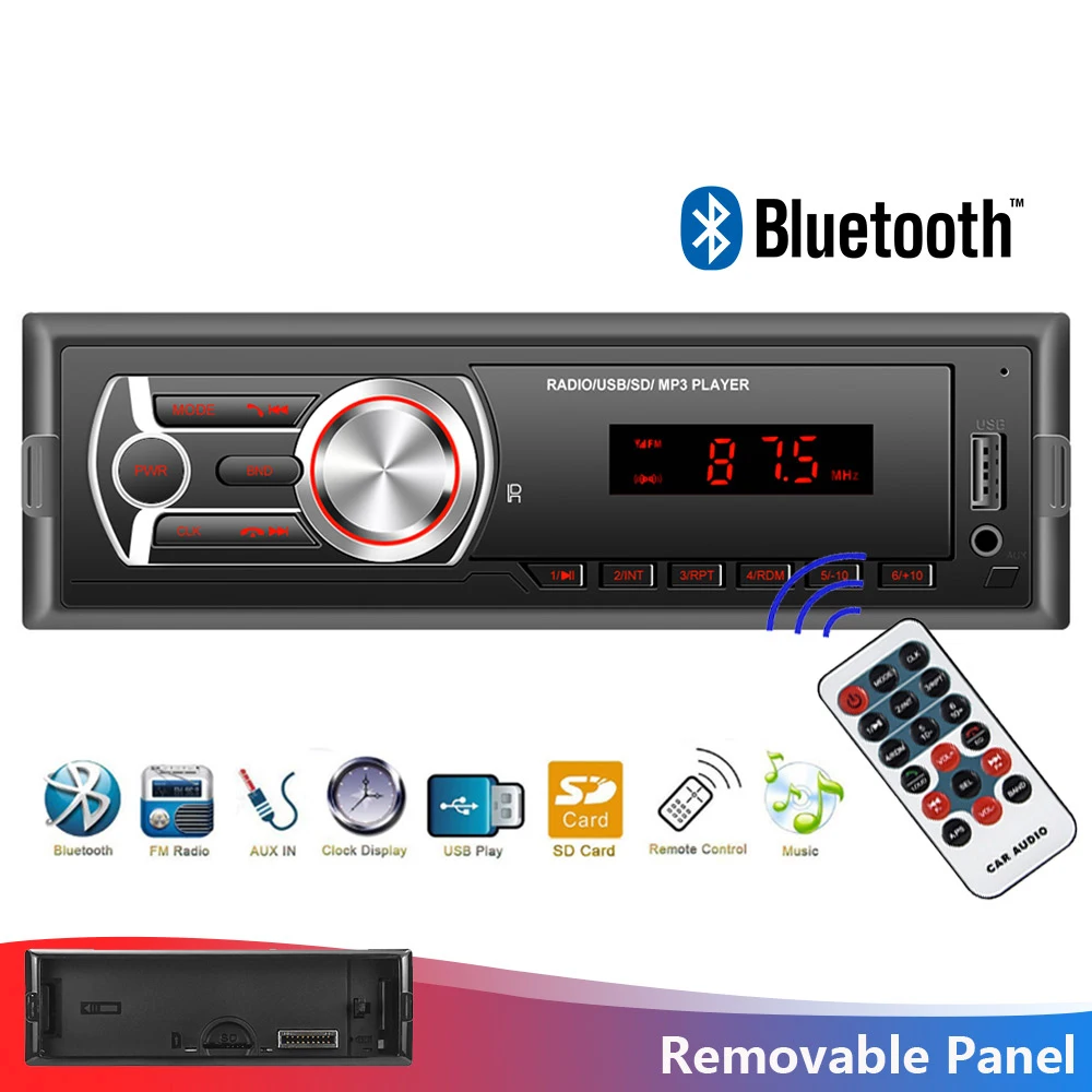Автомобильное радио AUSEK 1din Авто Аудио Стерео Bluetooth авторадио FM AUX вход приемник USB