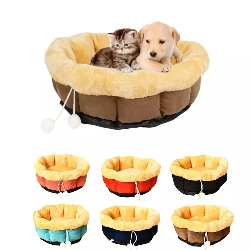 

Plush Pet Kennel Round Arctic Velvet Warm Cat Kennel for Deep Sleep Winter Soft Kennel Suitable for Cats and Puppies Pet Kennel