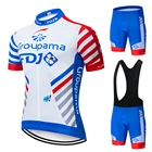 Мужской велосипедный комплект из джерси 2021 FDJ, летняя одежда для горного велосипеда, командная велосипедная футболка, спортивный костюм, одежда для велоспорта