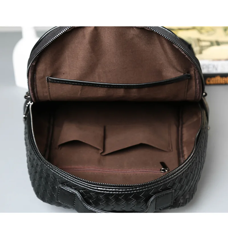 Роскошный дизайнерский тканый рюкзак Мужская модная деловая сумка для ноутбука