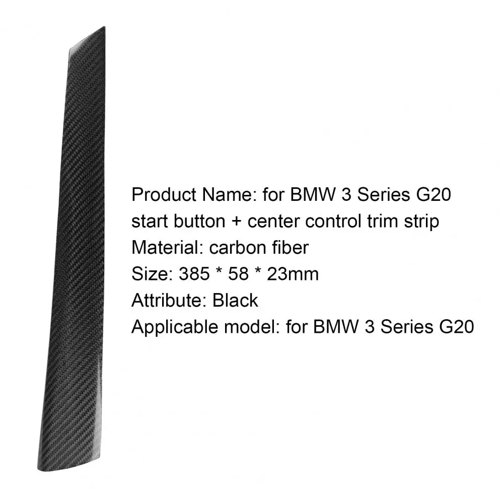 

Carbon Fiber Car Panel Cover Texture Trim Start Stop Button Dashboard Protection Strip Auto Decoration for BMW 3 Series G20
