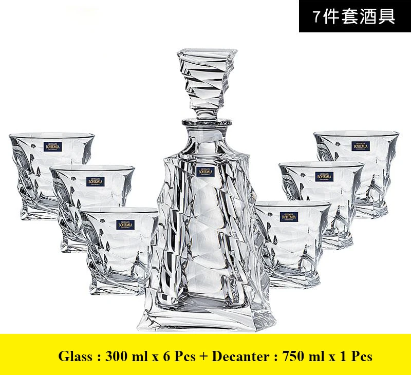 

7 Pcs/Set top quality home crystal whiskey decanter Set luxury whiskey glass for Liquor Scotch Bourbon 200903-23