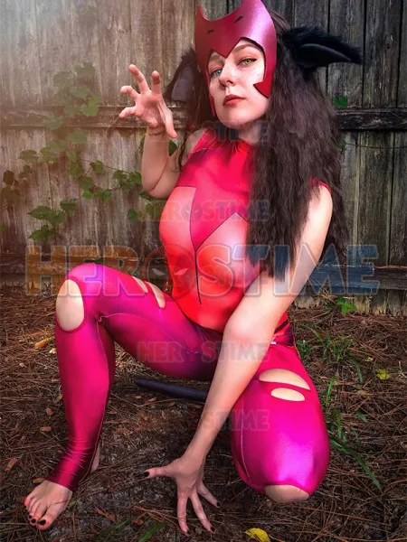 Костюм для девочек костюм принцессы силы Хэллоуина с хвостом из спандекса 3D