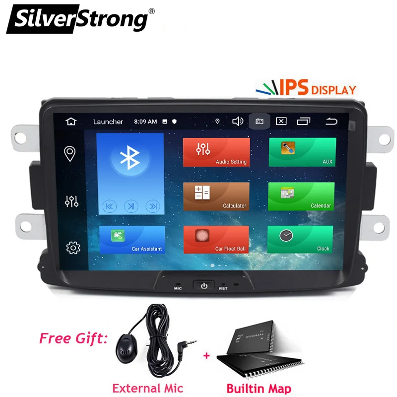 SilverStrong Android9.0 4 г 64 г 1DIN Автомобильный gps для RENAULT DUSTER LOGAN Лада XRAY символ DACIA Captur DOKKER радио Navi мультимедиа - Цвет: Duster-ZX5-64G-MIC