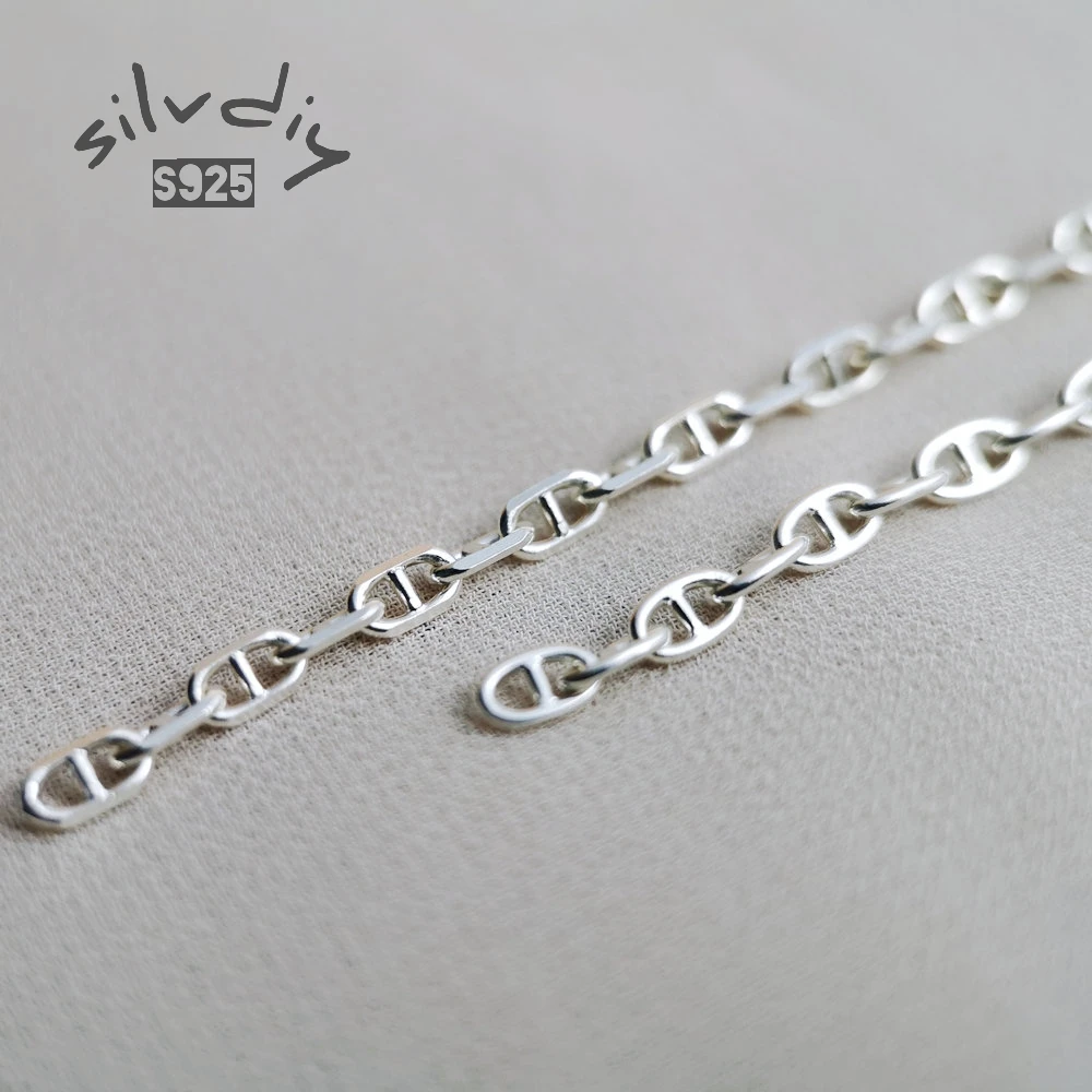 

Цепочка Из серебра 2,5 пробы для самостоятельного изготовления браслетов и ожерелий, 50 см, 925/3 мм