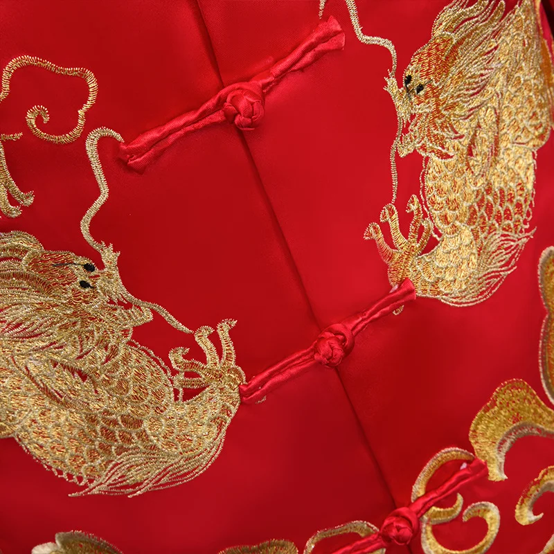 Новое поступление мужской золотой костюм в китайском стиле платье для жениха