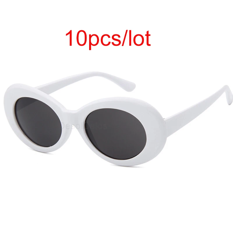 

10pcs/lot Clout Goggle Kurt Cobain Sunglasses Men Women Vintage Oval Round Sun glasses Fashion Ladies UV400 Eyewear Gafas De Sol