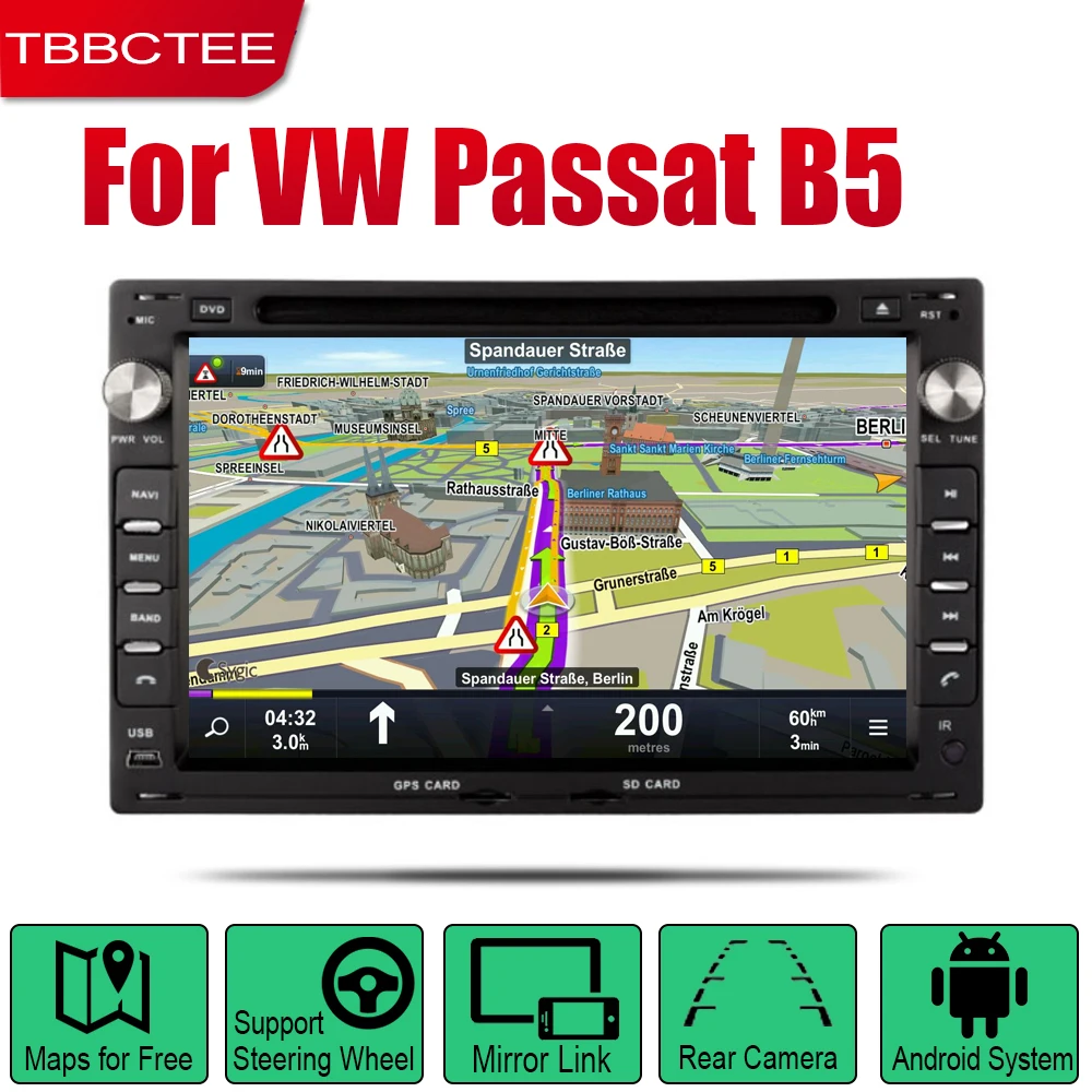 Автомагнитола TBBCTEE 2 Din автомобильный DVD на основе Android для Volkswagen VW Passat B5 2000 ~ 2005 GPS