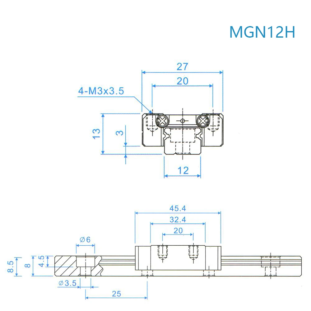 3D-принтеры линейные направляющие Core xy MGN12 100 150 200 250 300 350 400 450 500 550 600 мм линейные рельсы+ MGN12C или MGN12H каретки
