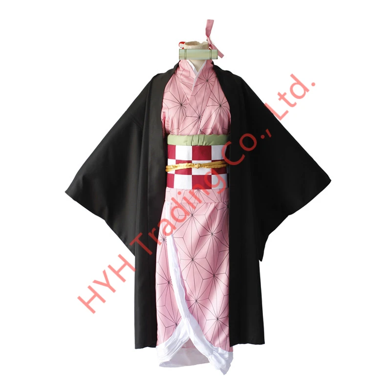 Аниме Demon Slayer Kamado Nezuko костюмы для косплея Kimetsu no Yaiba женские розовые кимоно на