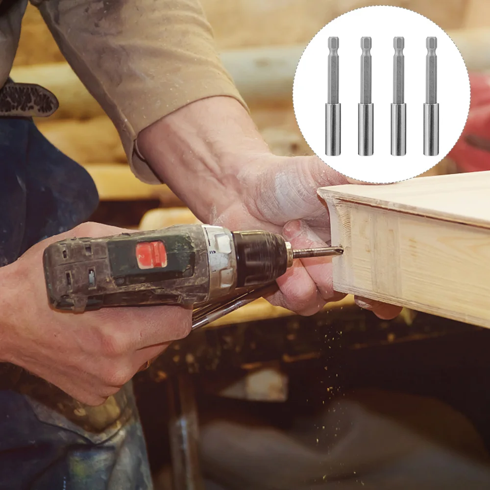 

4 Pcs Magnetic Bit Holders Drill Bit Long Extension Bar Quick Change Tools