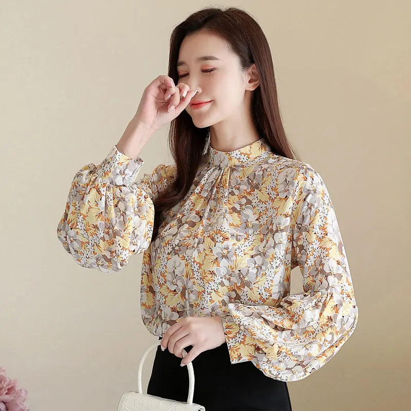 Женская блузка с цветочным принтом модная рубашка 2020 женская одежда топ длинными