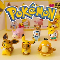 pokemon takara tomy 6pcsset pikachu eevee action figure pokemon big head doll elf ball children toy gifts