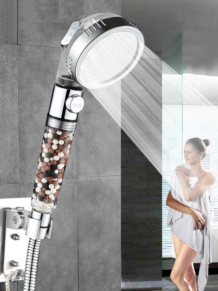 

Тройная насадка для душа высокого давления с кнопкой включения/выключения