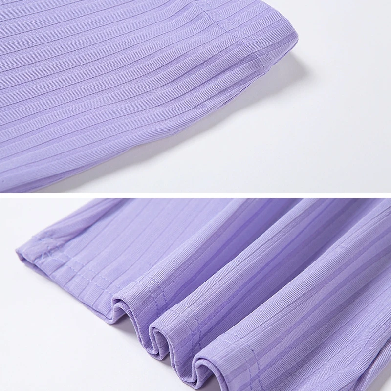 

BOOFEENAA Sexy Solid Ribbed Knitted Flare Pants Women High Waist Casual Trousers Purple Blue Womens Joggers Sweatpants C83-BF24