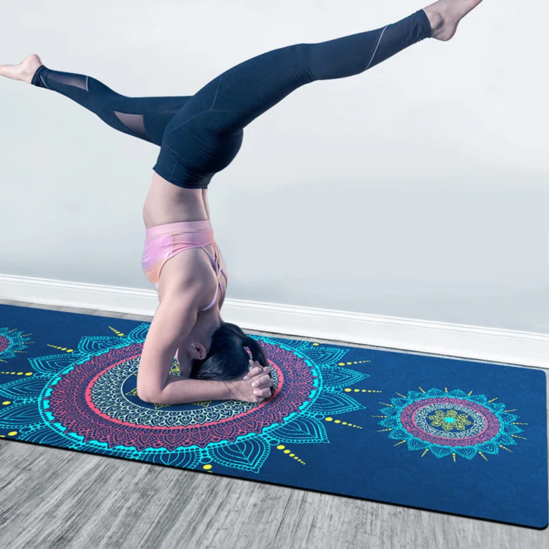 

183cm*68cm*5mm Non-Slip Yoga Mat Natural Suede Breathable TPE Exercise Mat Foldable Portable Fitness Gym Pilates Meditation Mat