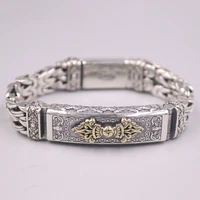 fine pure 925 sterling silver bangle men 14mm weave figure link bracelet 17 5cm8 66inch 60 62g