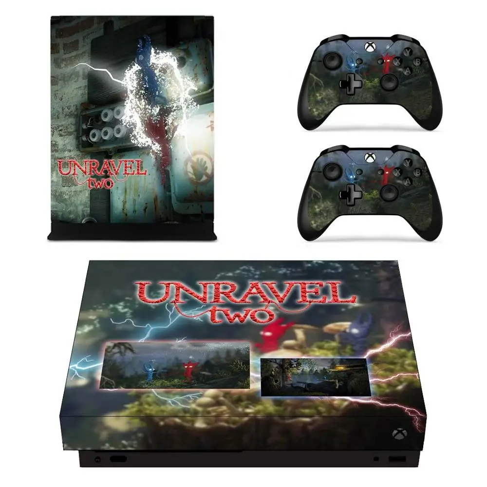 Unravel две наклейки s для Xbox One X наклейка на кожу Pegatinas Adesivo one консоли пульта