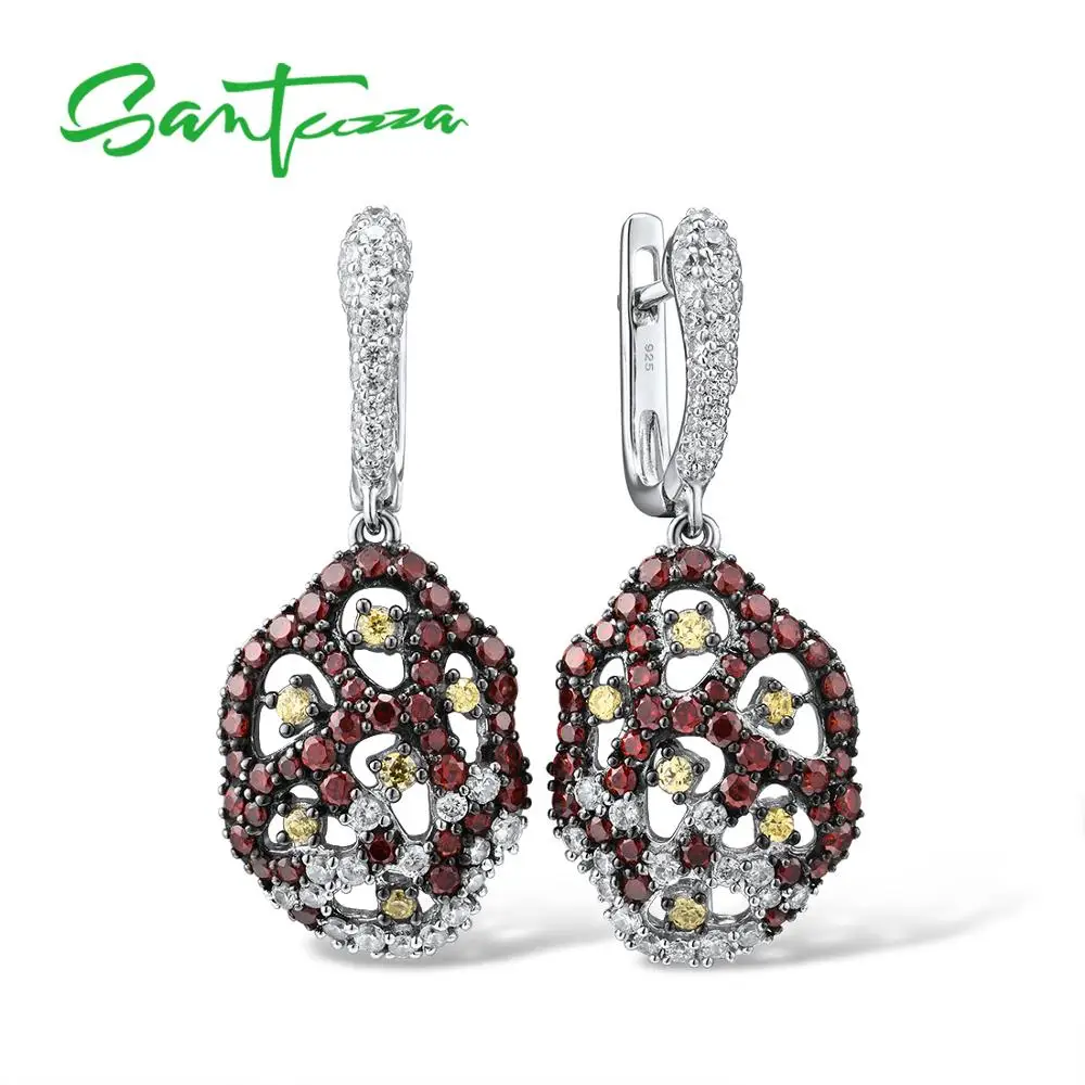 Женские серебряные сережки SANTUZZA серьги из чистого 925 пробы и серебра с камушками