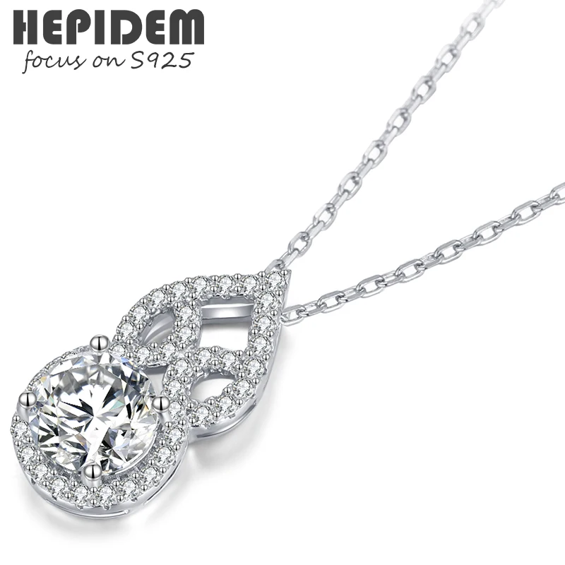 

HEPIDEM Ожерелье из серебра 100% пробы с муассанитом 6,5 пробы, 1 карат, 925 мм
