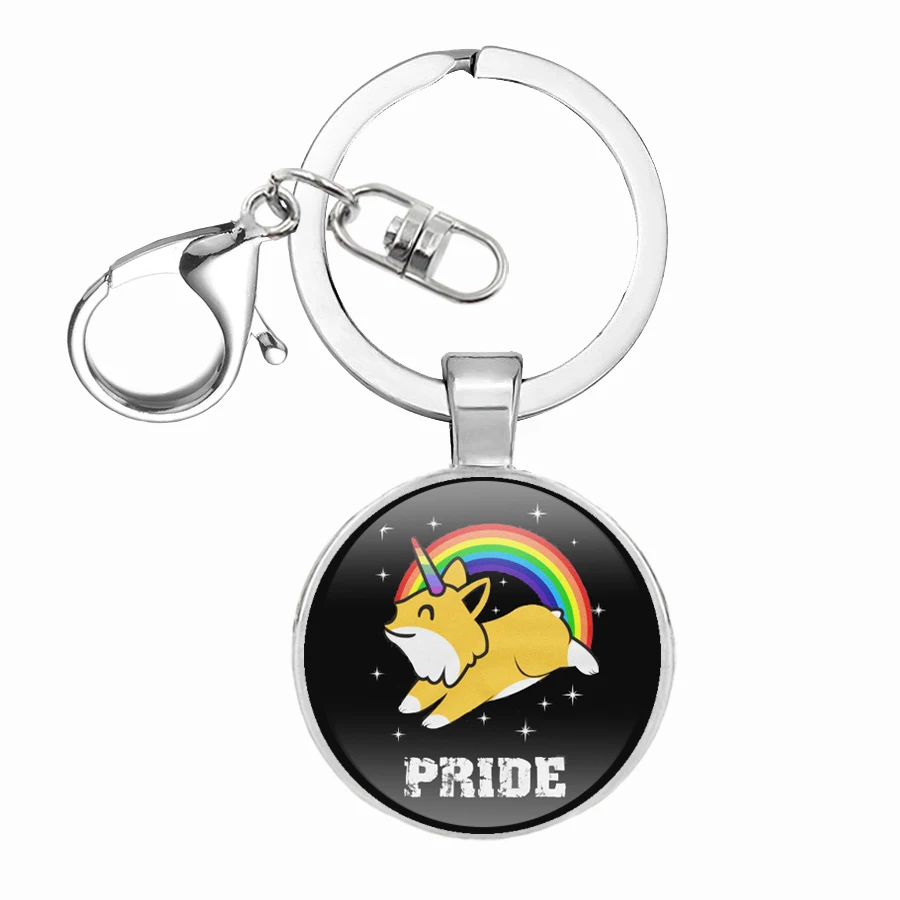 Флаги Радуга стеклянный купол на брелок Ретро геи ЛГБТ флаг ПРАЙД ключи