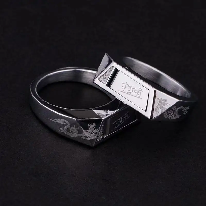 

Парное кольцо с защитой от волка, уличное портативное кольцо для самозащиты, женское ювелирное изделие из титановой стали, кольца со встрое...