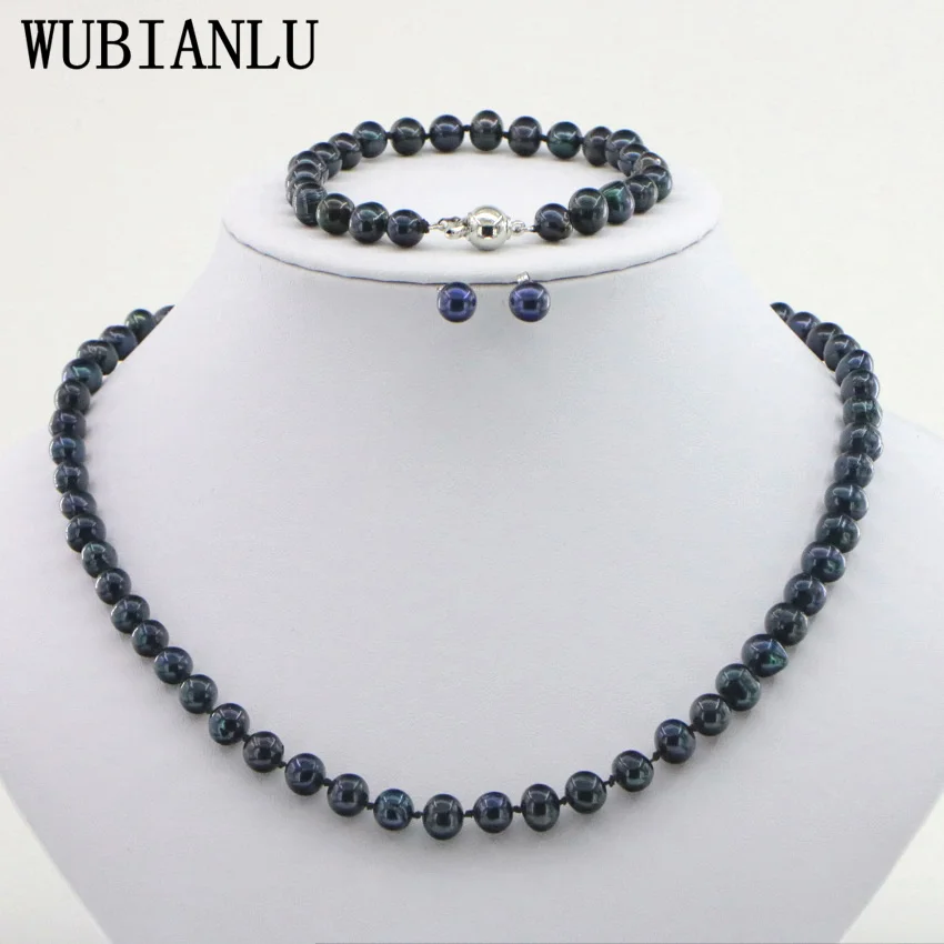 WUBIANLU 4 цвета новые очаровательные женские горячие продажи 7-8 мм белый настоящий