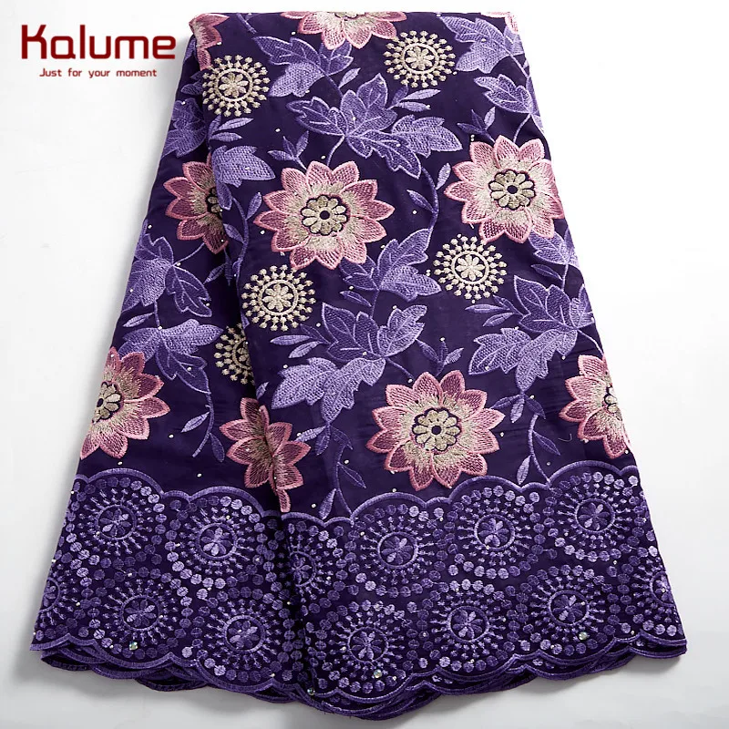 Африканская швейцарская хлопчатобумажная кружевная ткань Kalume новый стиль