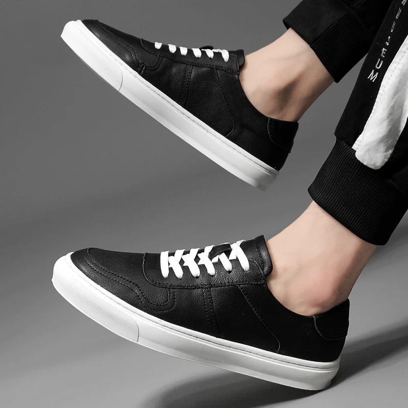 

Sapatos Casual Spring Casual Shoes Leather Men Leisure For Black Sport Zapatillas Hombre Sports Fashion Sneakers Men's