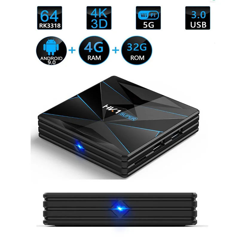 HK1 TV BOX Super Android 9.0 system 4K 3D Utral 4G 64G Wifi Play Fast Set top Box Supported by RK3318 | Мобильные телефоны и
