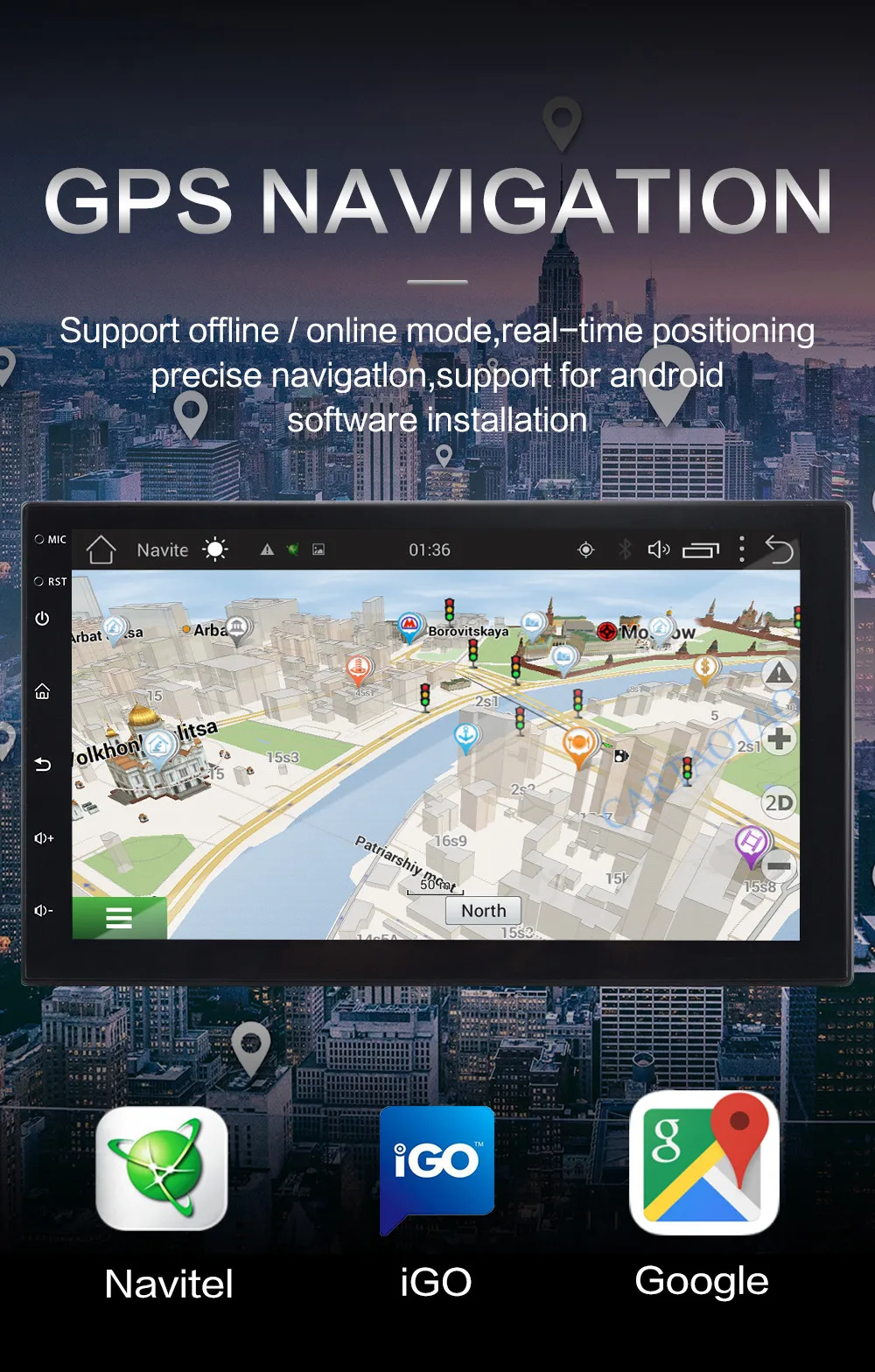 2.5D Android 8,1 Универсальный 2 din " автомобильный навигатор gps Радио автомобильный Радио Навигация Мультимедиа стерео плеер для Toyota Nissan 2DIN