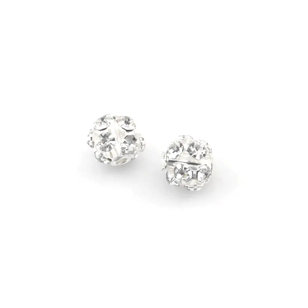 Посеребренные пустые бусины стразы 50 шт. 6 мм (0837)|bead ring|bead accesoriesbead supplier |