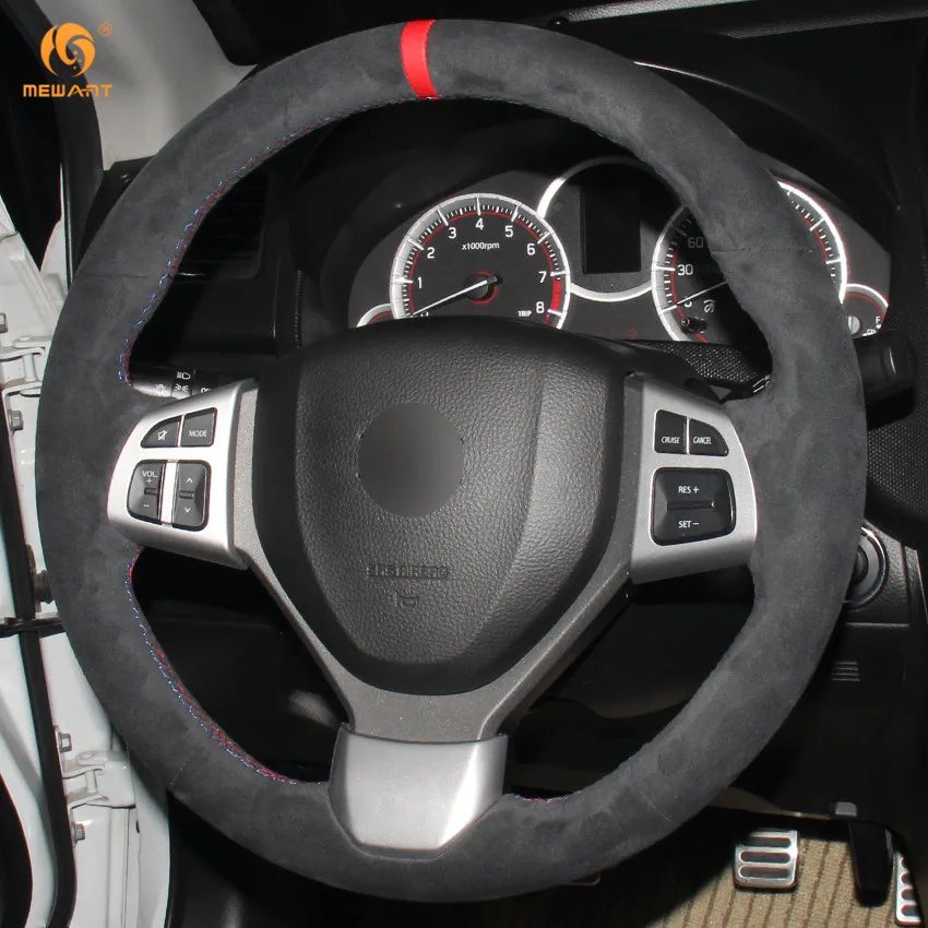 MEWANT черный замшевый чехол рулевого колеса автомобиля для Suzuki Swift Sport 2012 2017 / Vitara S