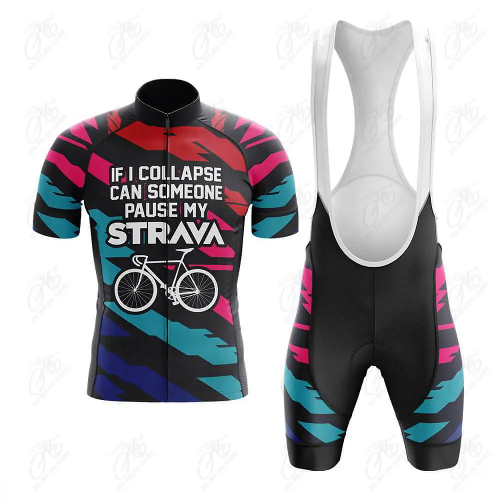 Новая Осенняя мужская Профессиональная команда STRAVA Велоспорт Джерси комплект