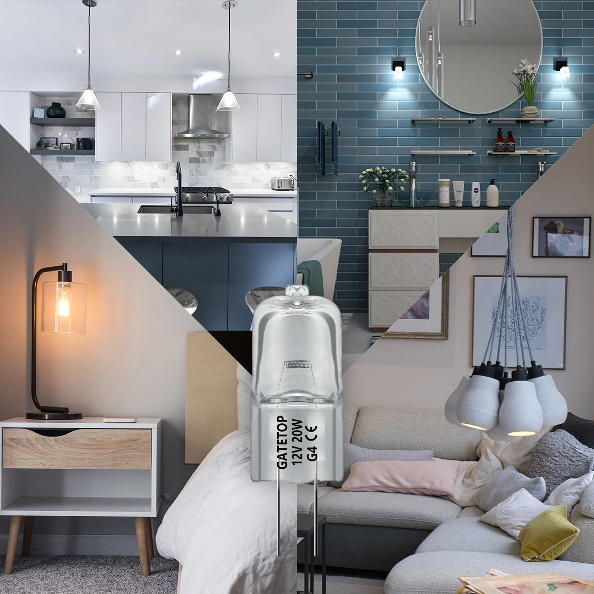 

Hot Size Halogen Lamp G4 12V 20W Mini Bulb for Interior Decoration Crystal Chandelier Light Source Replacement