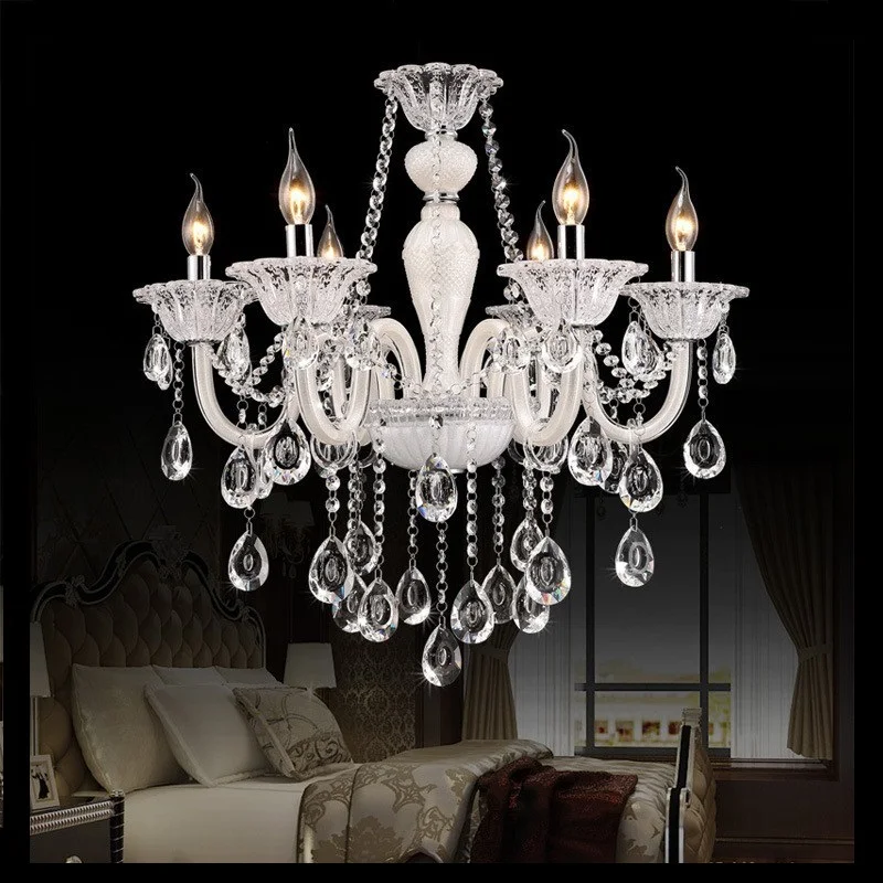 Хрустальная люстра в европейском стиле роскошная белая Современная хрустальная